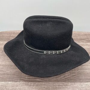 Rodeo King black felt western hat with decorative strap